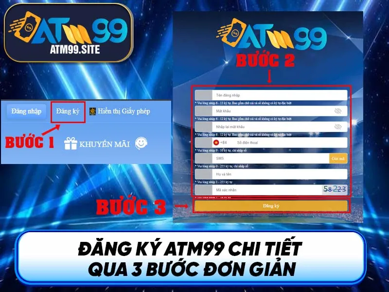 Đăng ký ATM99 chi tiết qua 3 bước đơn giản